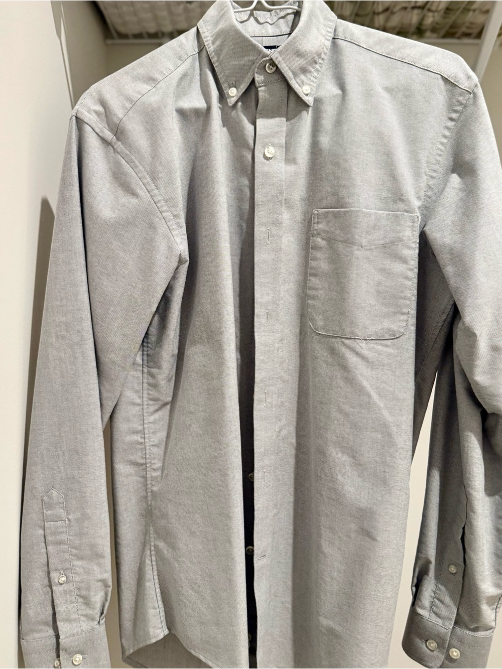 Lands' End Light Gray Button-Down Oxford Shirt